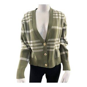 Rachel Zoe Green Plaid Cardigan